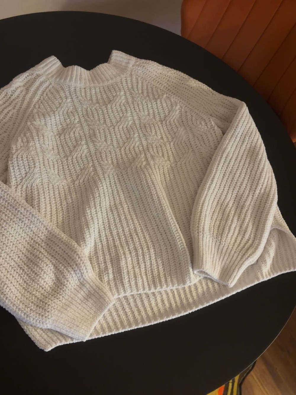 Kid’s Cream Cable-Knit Pullover Sweater